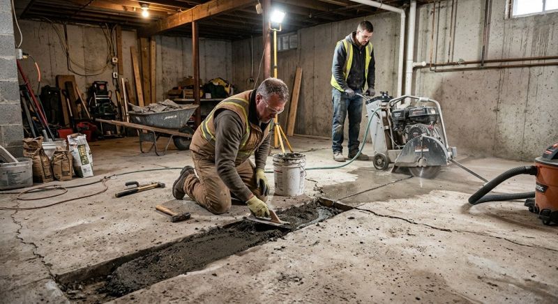Cracked Basement Floor Repair in Salt Lake County, UT